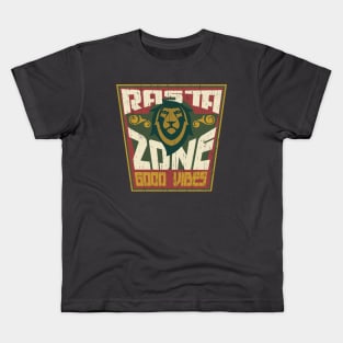 Rasta Zone jah distressed badge Kids T-Shirt